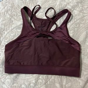 Nike maroon dri fit racerback sports bra